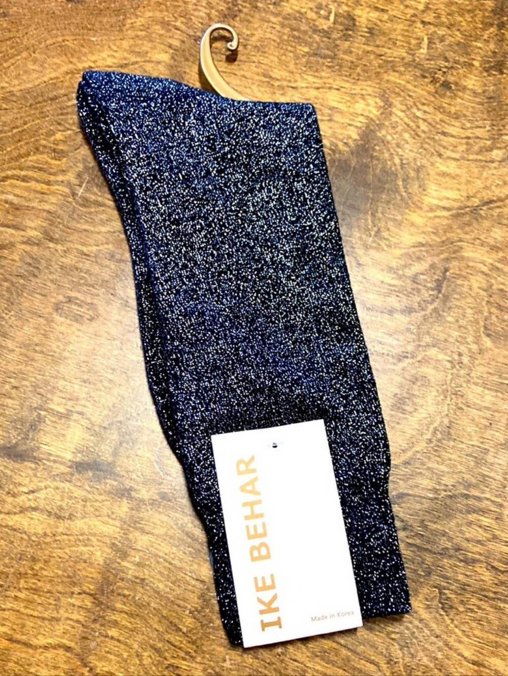 IKE BEHAR Black Sparkly Tuxedo Suit Dress Socks Mens Size 10-13